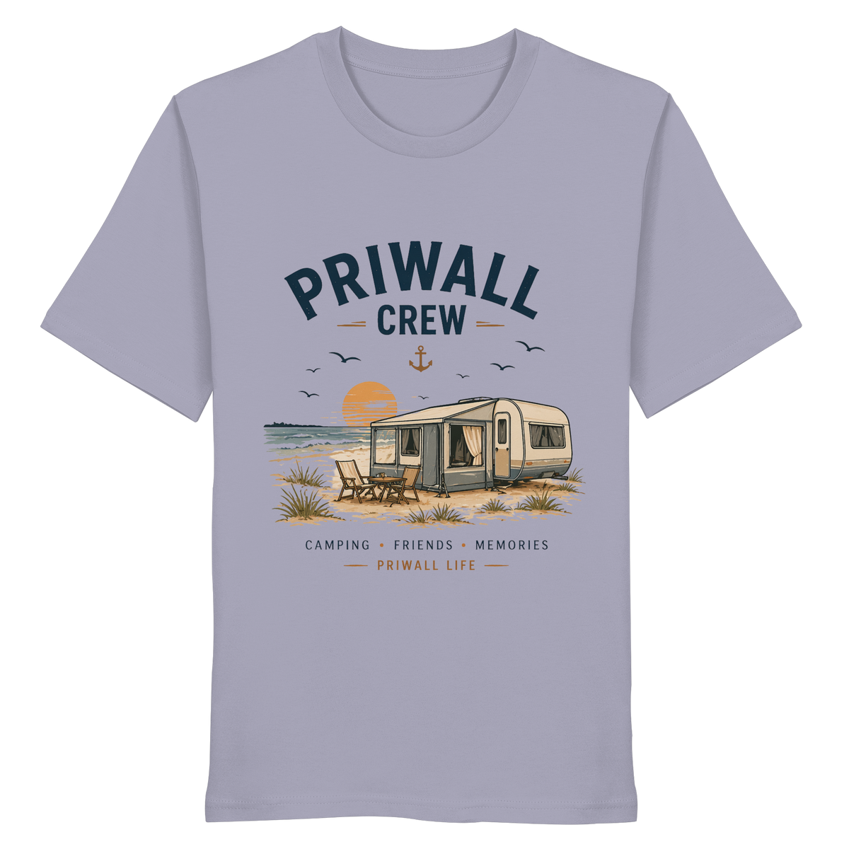 Priwall Crew Bio T-Shirt in Lavender als Frontansicht
