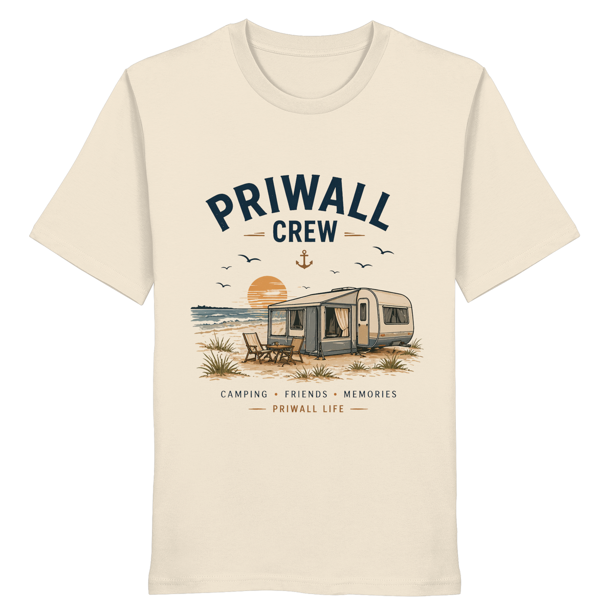 Priwall Crew Bio T-Shirt in Natural Raw als Frontansicht