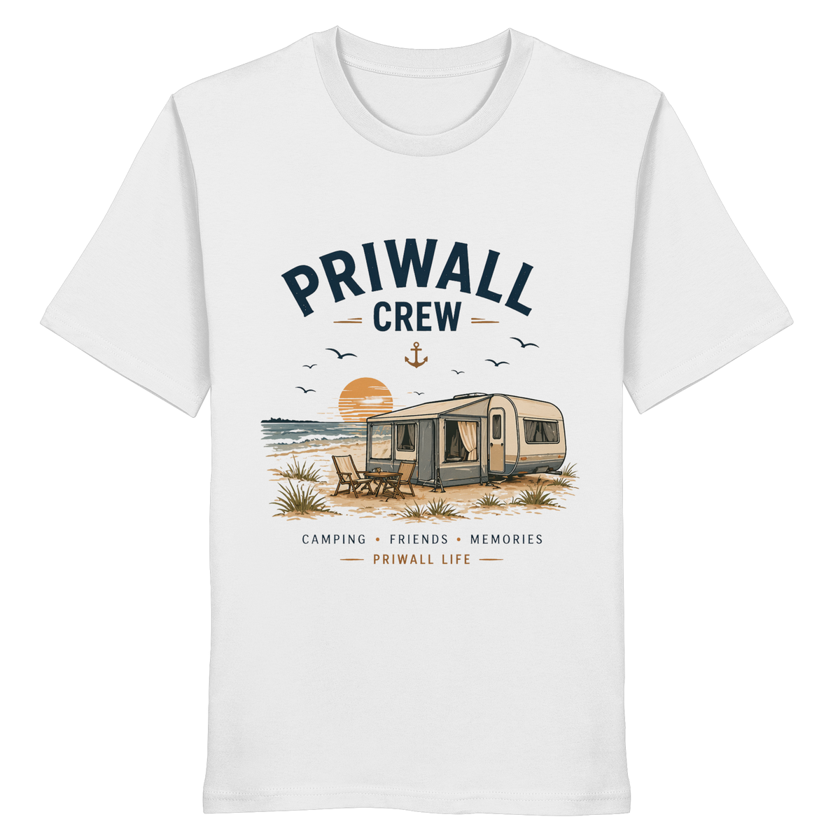 Priwall Crew Bio T-Shirt in Weiß als Frontansicht