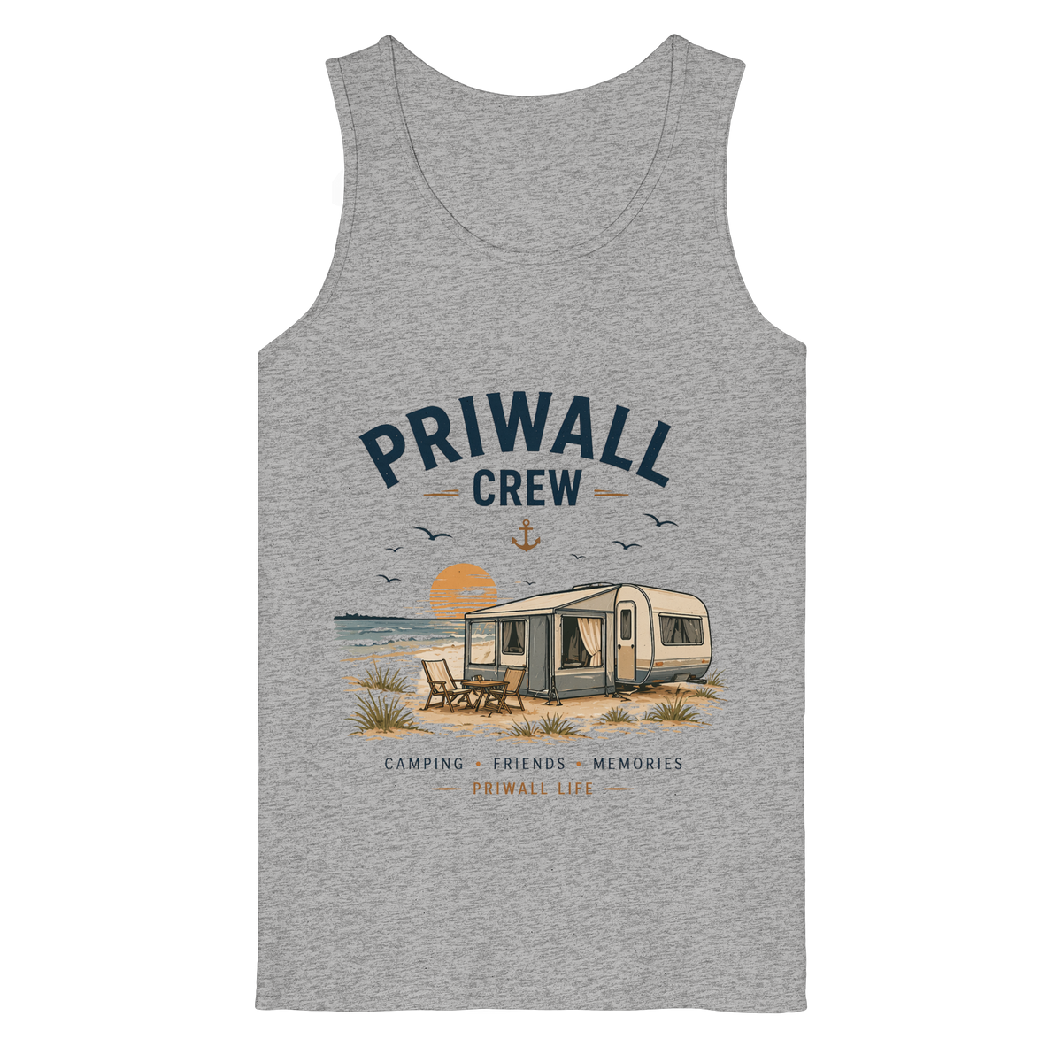 Priwall Crew Bio-Tanktop in Heather Grey als Frontansicht