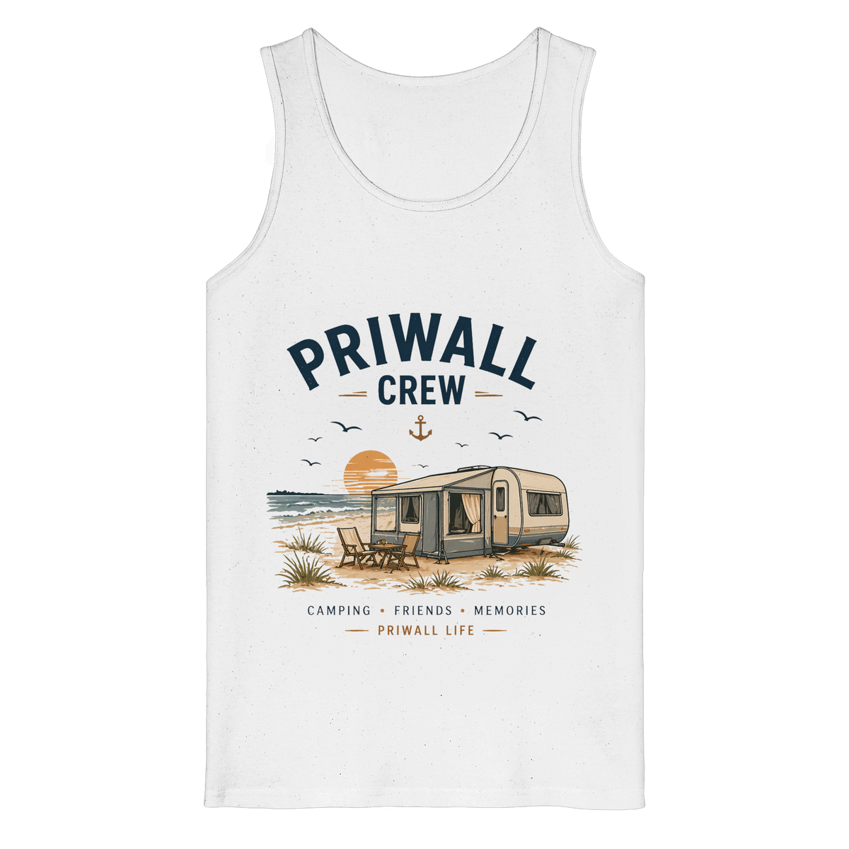 Priwall Crew Bio-Tanktop in Weiß als Frontansicht
