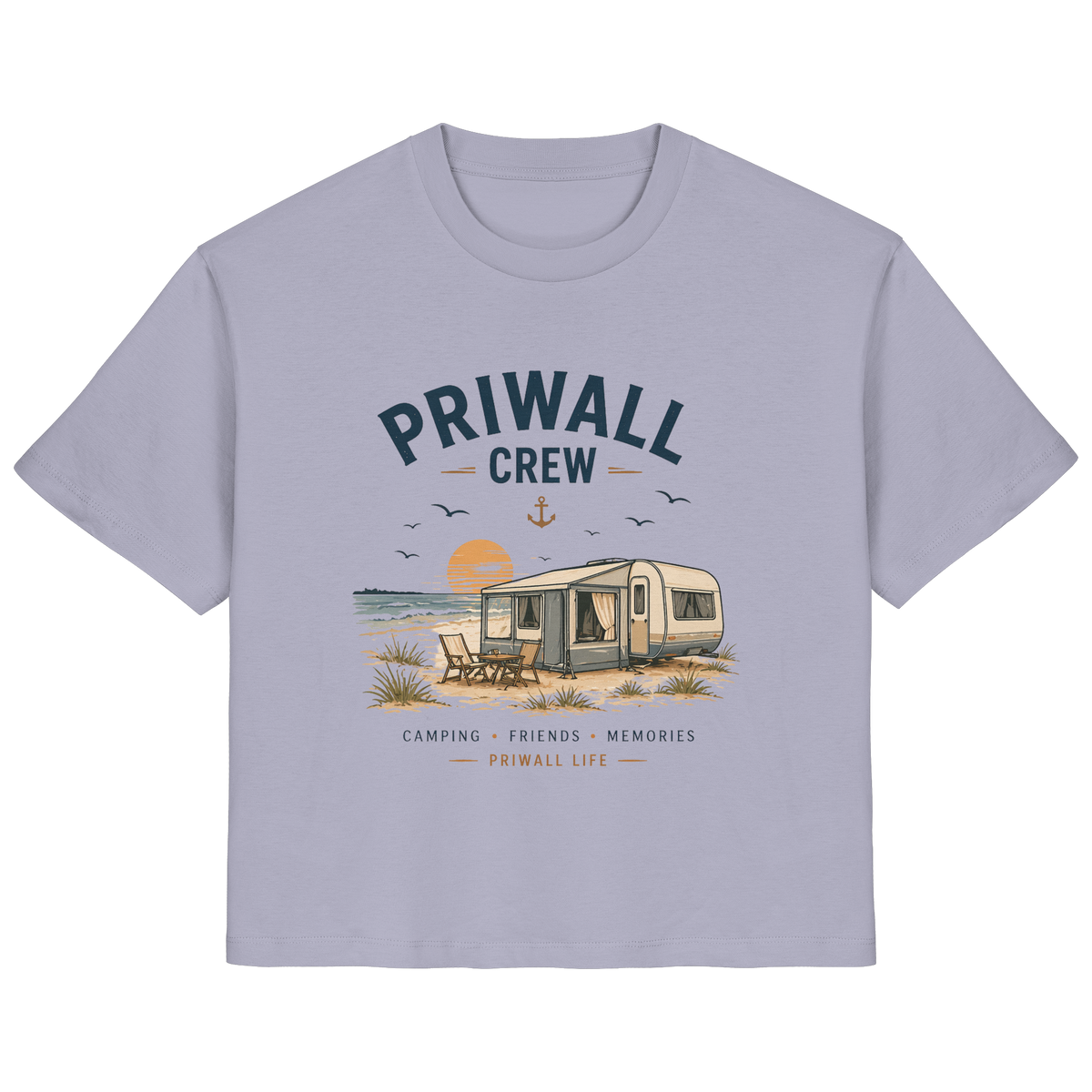 Priwall Crew Damen-Bio-T-Shirt in Lavender als Frontansicht