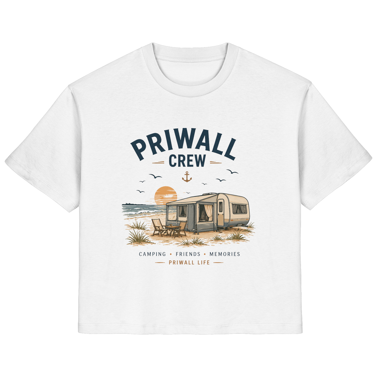 Priwall Crew Damen-Bio-T-Shirt in Weiß als Frontansicht