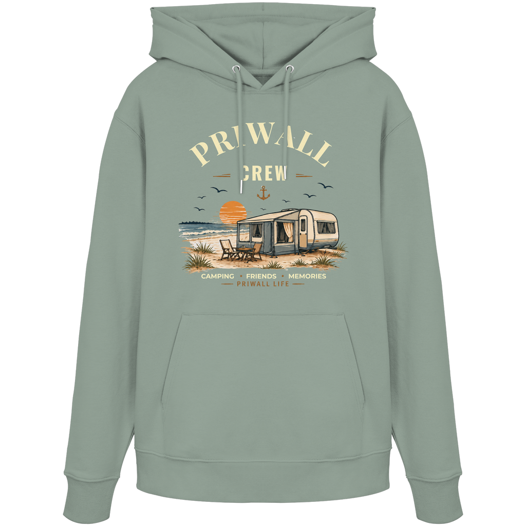 Priwall Crew Bio-Hoodie Dark Edition in Aloe – Clean Mockup