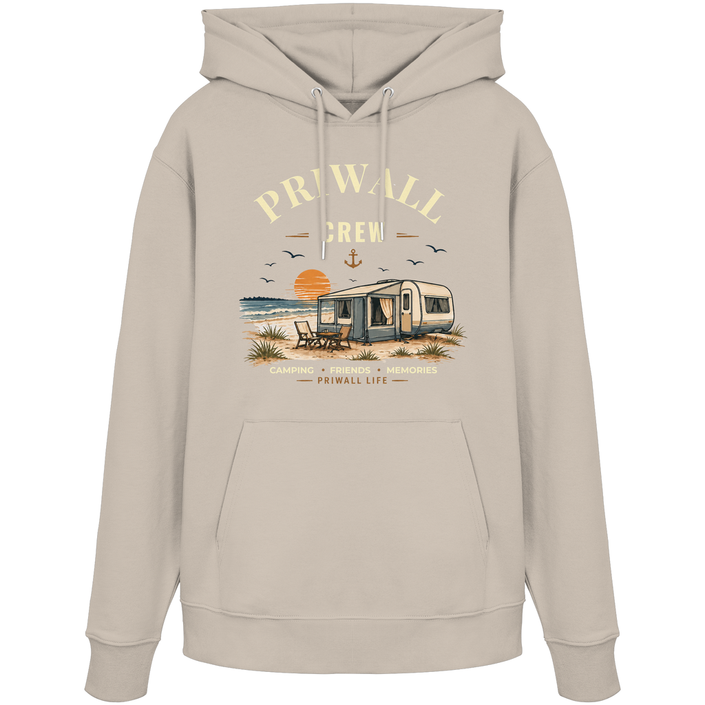 Priwall Crew Bio-Hoodie Dark Edition in Desert Dust – Clean Mockup