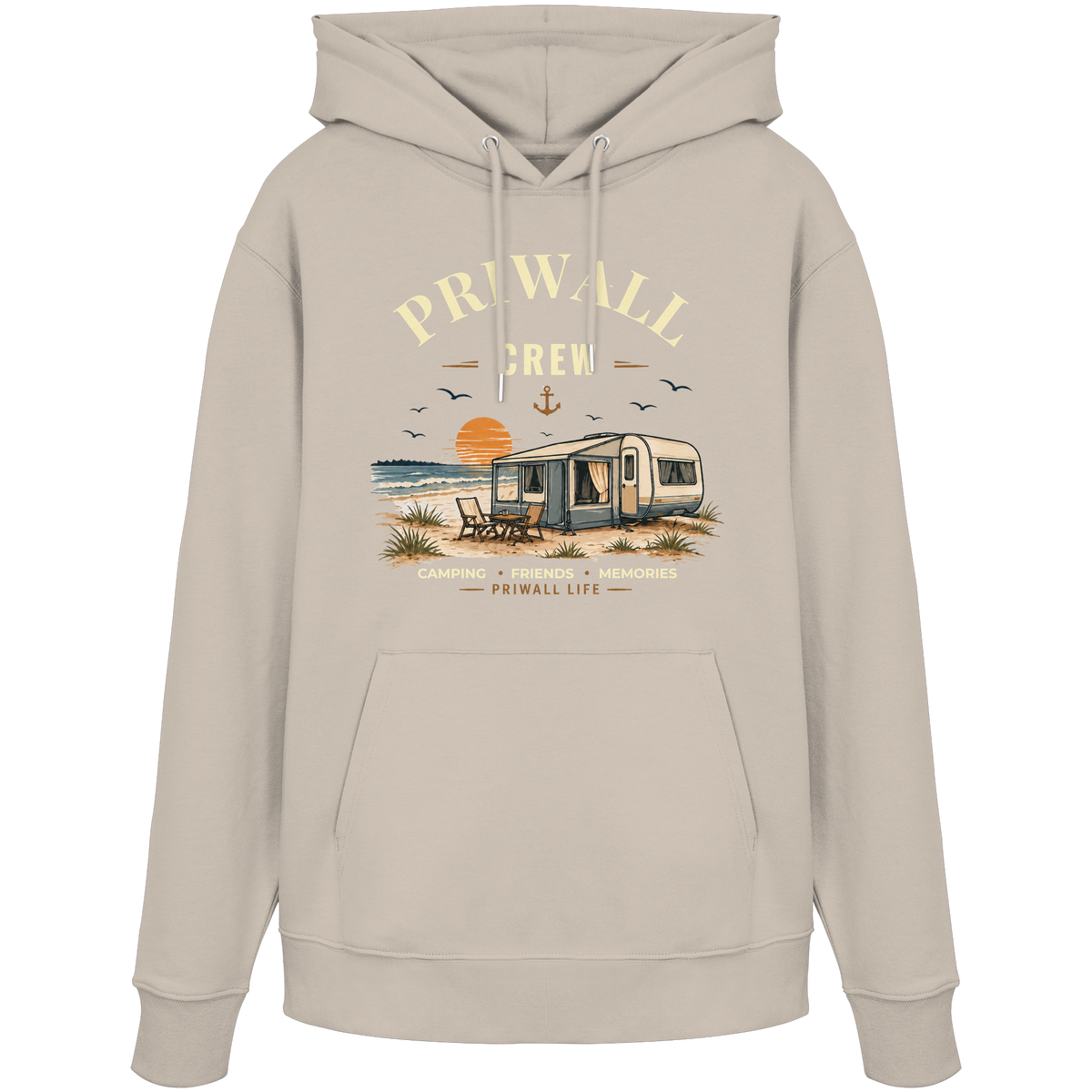 Priwall Crew Bio-Hoodie Dark Edition in Desert Dust – Clean Mockup