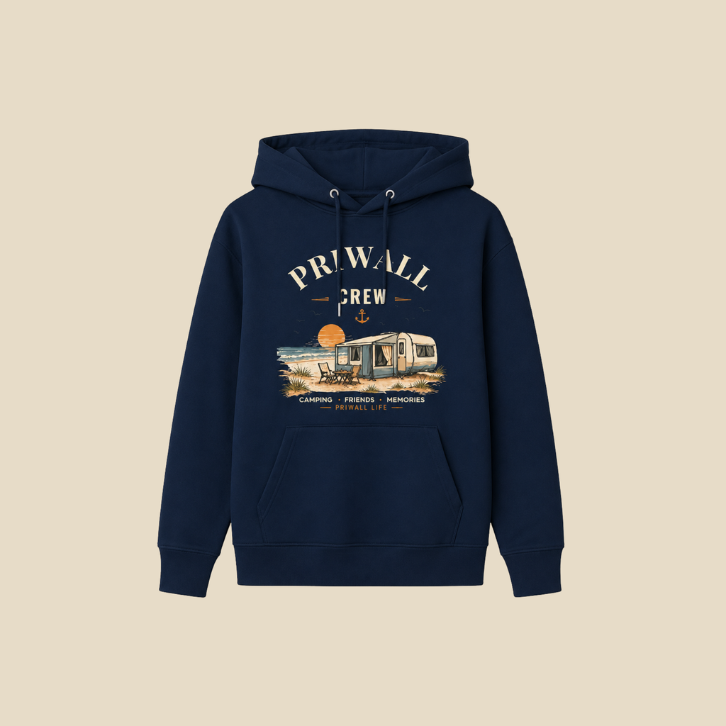 Priwall Crew Bio-Hoodie Dark Edition in French Navy – Produktansicht