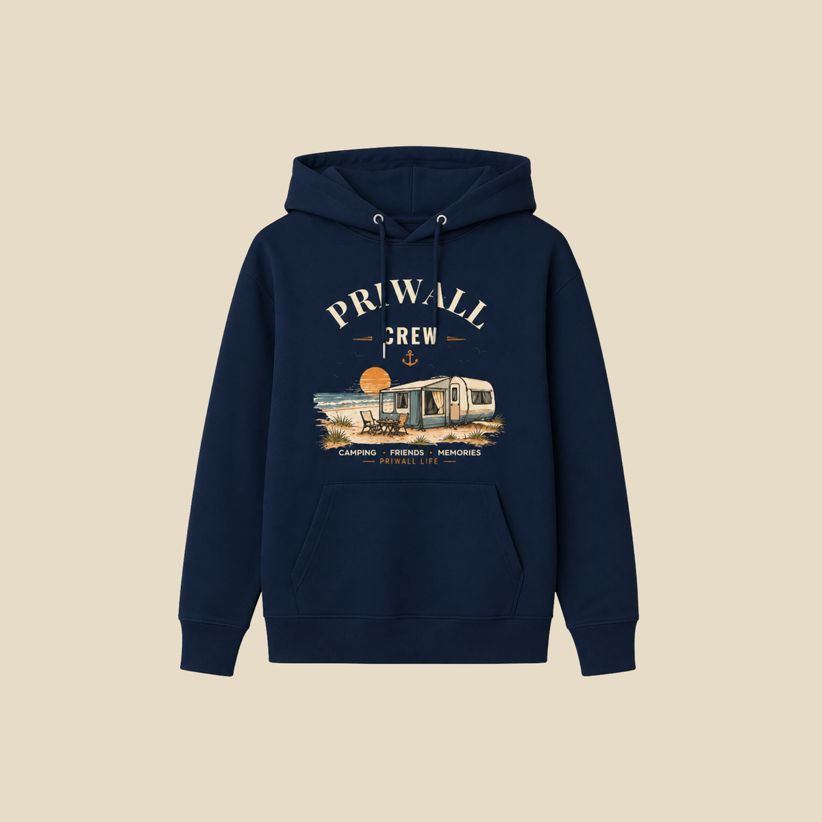 Priwall Crew Bio-Hoodie Dark Edition in French Navy – Produktansicht