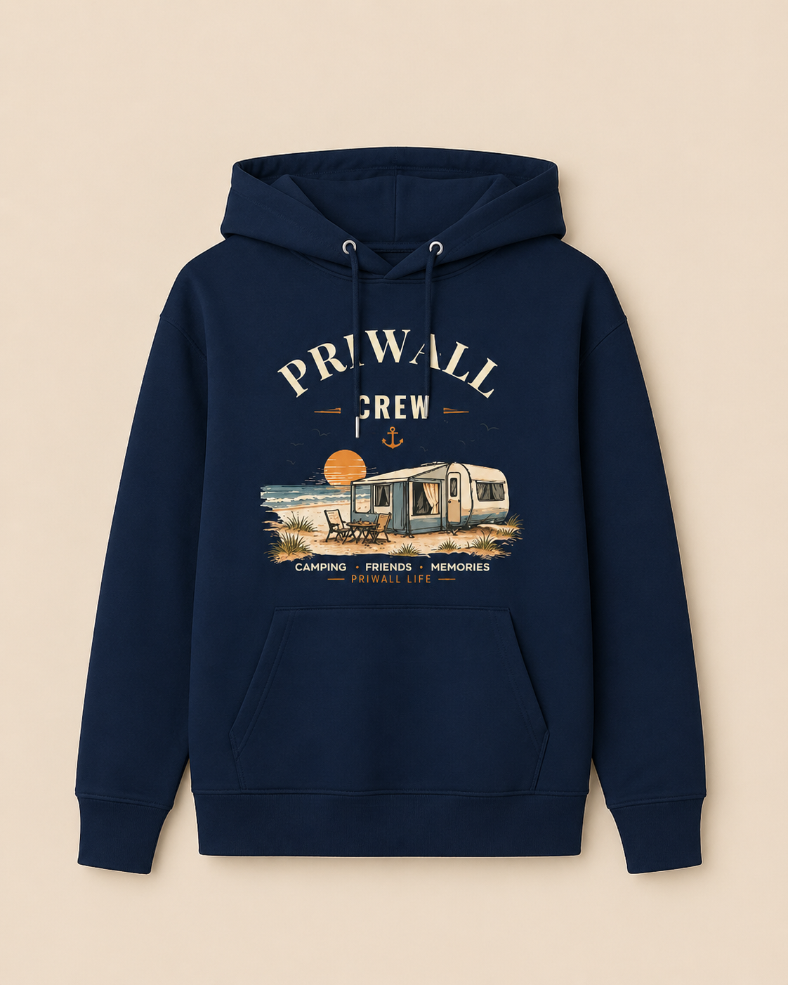 Priwall Crew Bio-Hoodie Dark Edition in French Navy – weitere Produktansicht