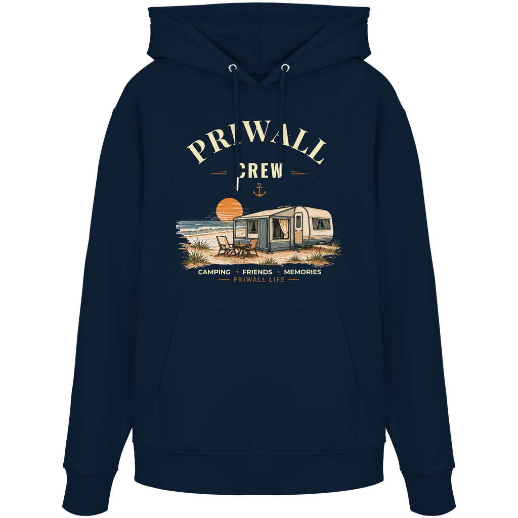Priwall Crew Bio-Hoodie Dark Edition in French Navy – Clean Mockup