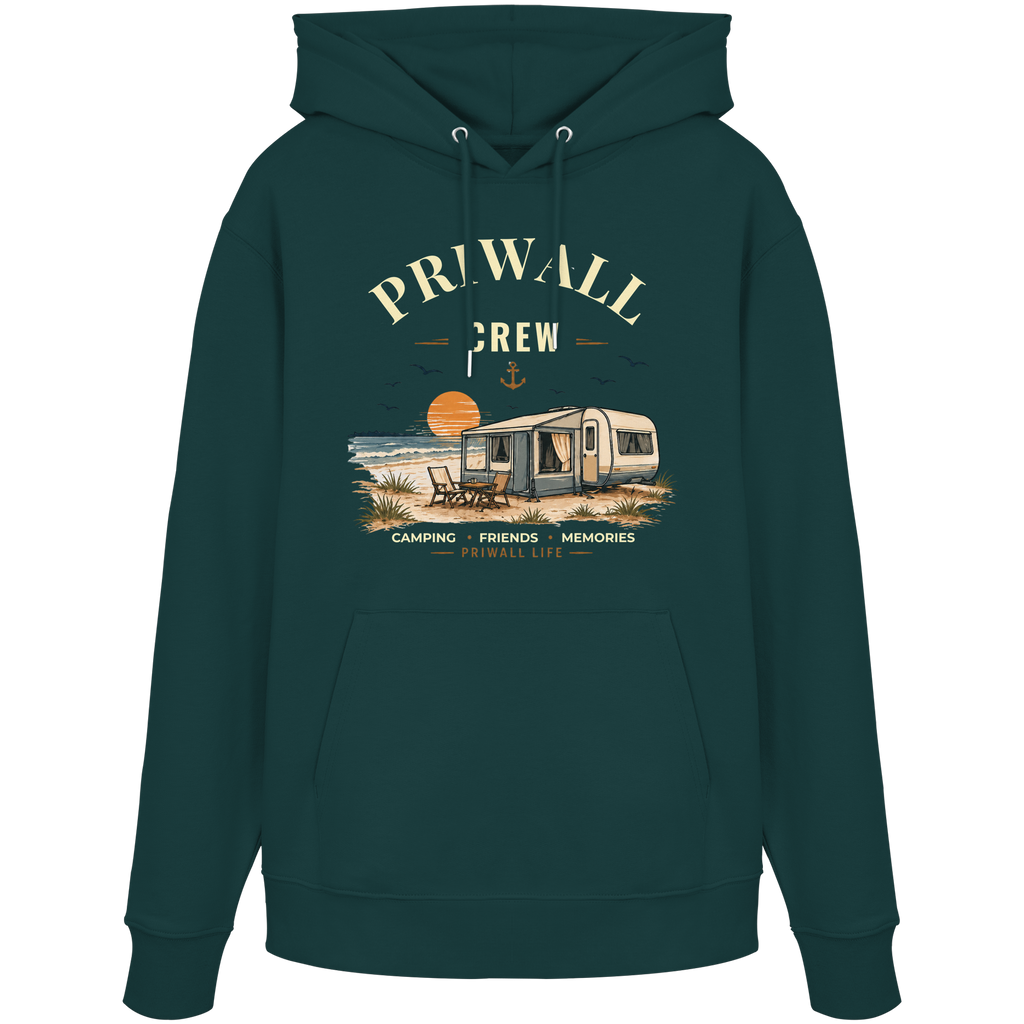 Priwall Crew Bio-Hoodie Dark Edition in Glazed Green – Clean Mockup