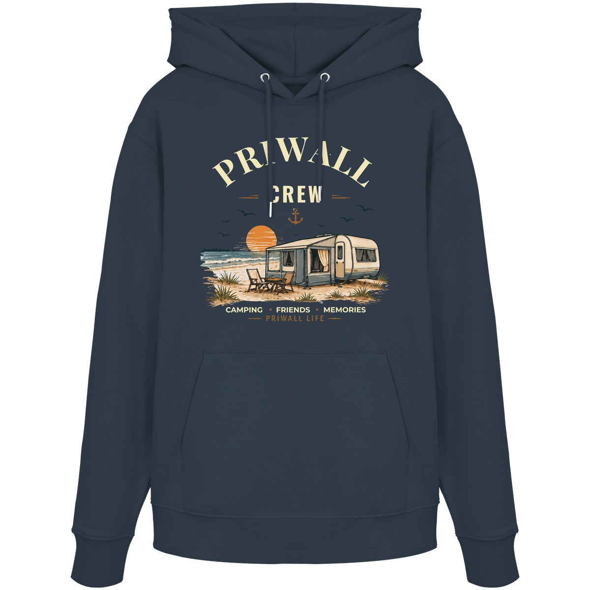 Priwall Crew Bio-Hoodie Dark Edition in India Ink Grey – Clean Mockup