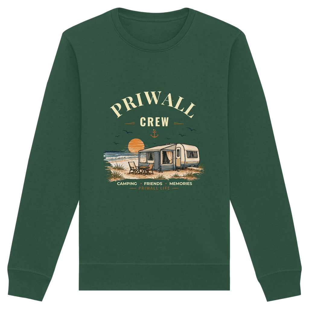 Priwall Crew Bio-Sweatshirt Dark Edition in Bottle Green – Clean Mockup