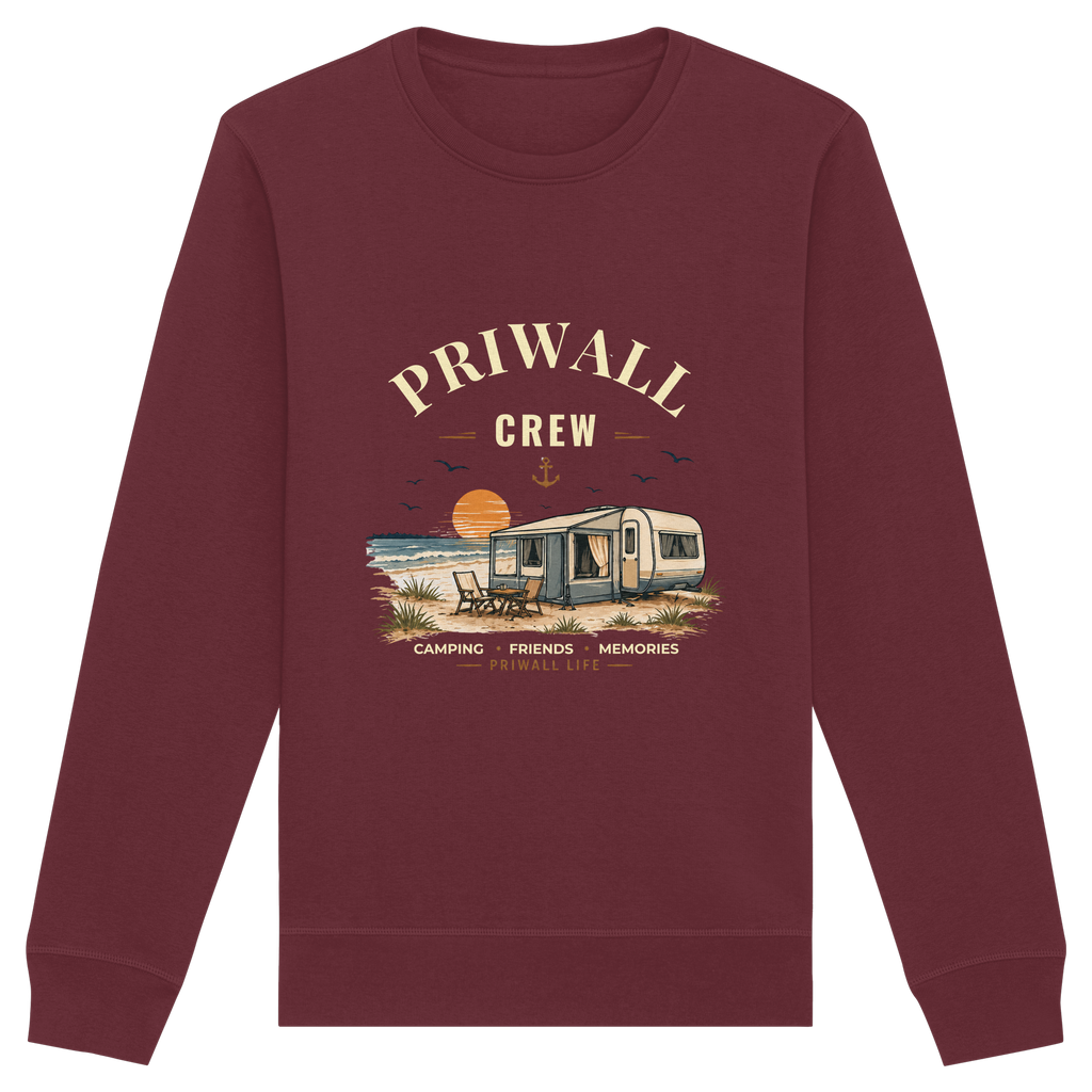 Priwall Crew Bio-Sweatshirt Dark Edition in Burgundy – Clean Mockup