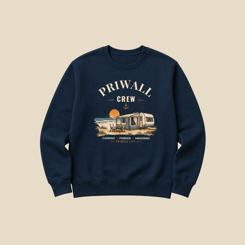 Priwall Crew Bio-Sweatshirt Dark Edition in French Navy – Produktansicht