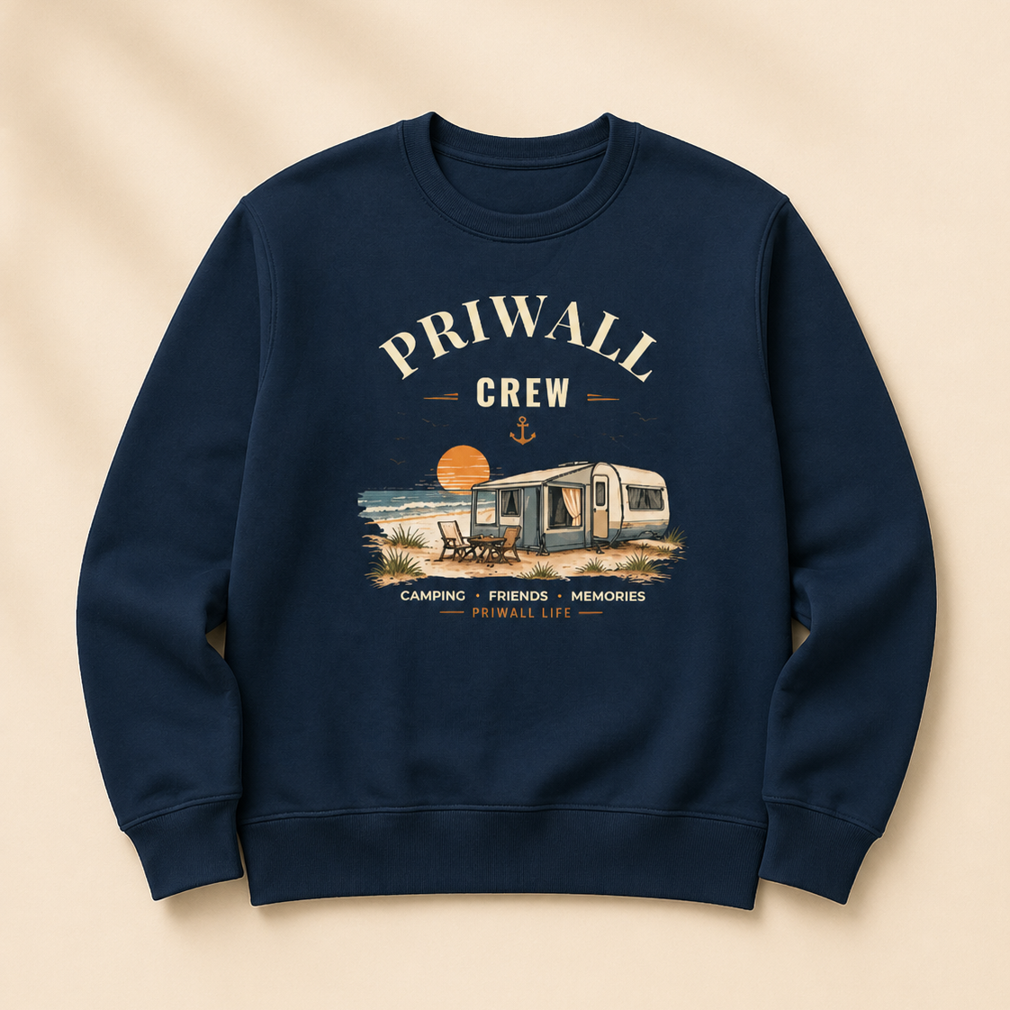 Priwall Crew Bio-Sweatshirt Dark Edition in French Navy – weitere Produktansicht