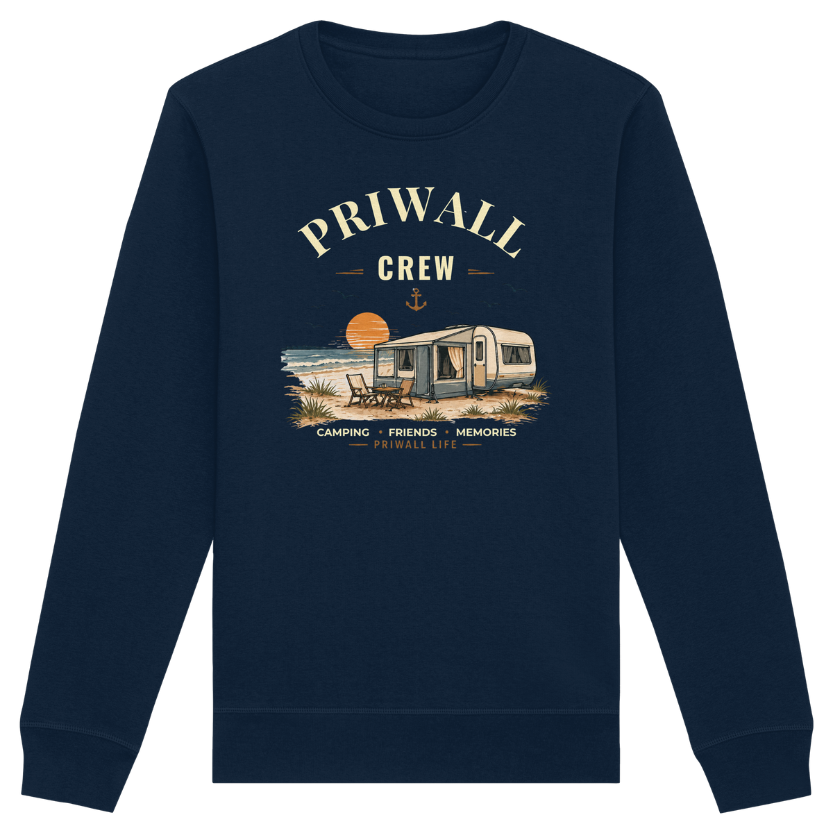 Priwall Crew Bio-Sweatshirt Dark Edition in French Navy – Shirtigo Mockup