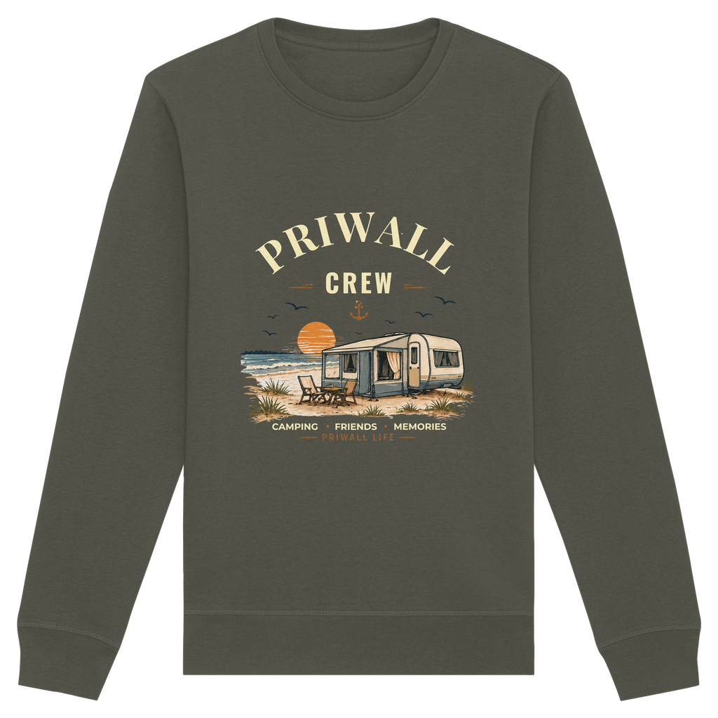 Priwall Crew Bio-Sweatshirt Dark Edition in Khaki – Clean Mockup