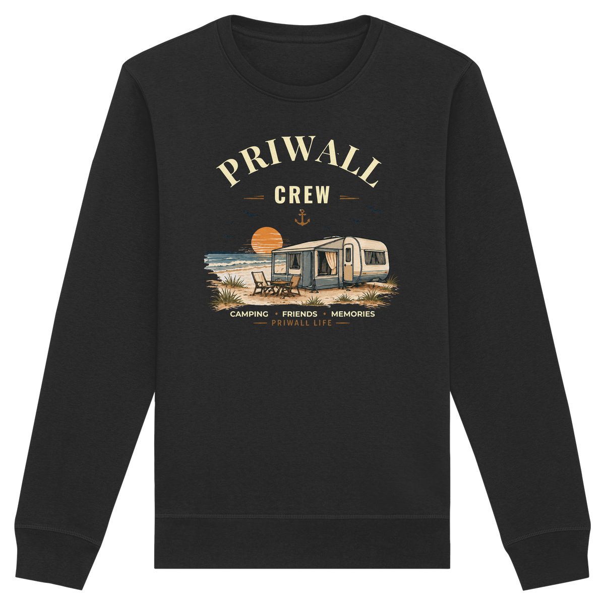 Priwall Crew Bio-Sweatshirt Dark Edition in Schwarz – Shirtigo Mockup