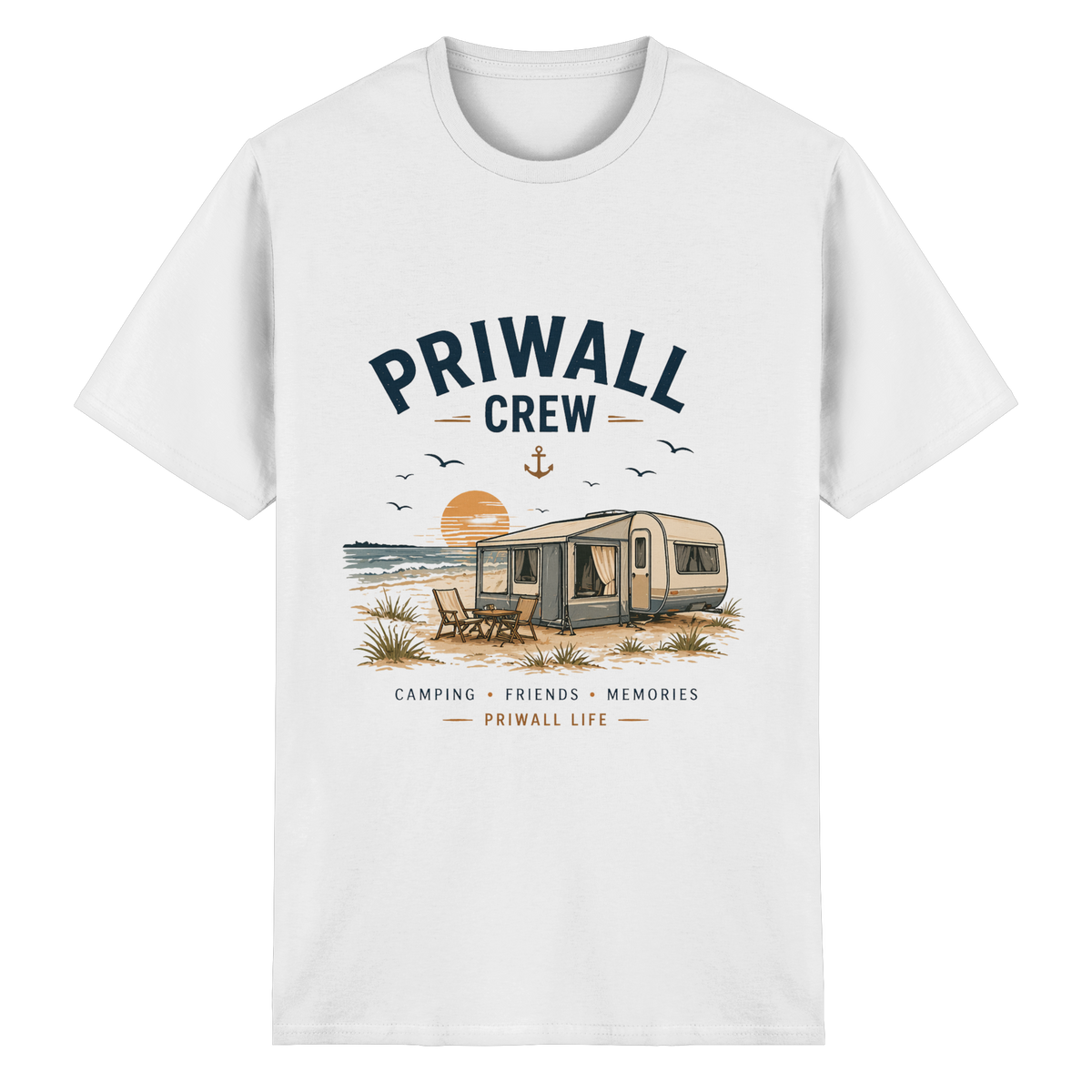 Priwall Crew Essential T-Shirt in Weiß als Frontansicht