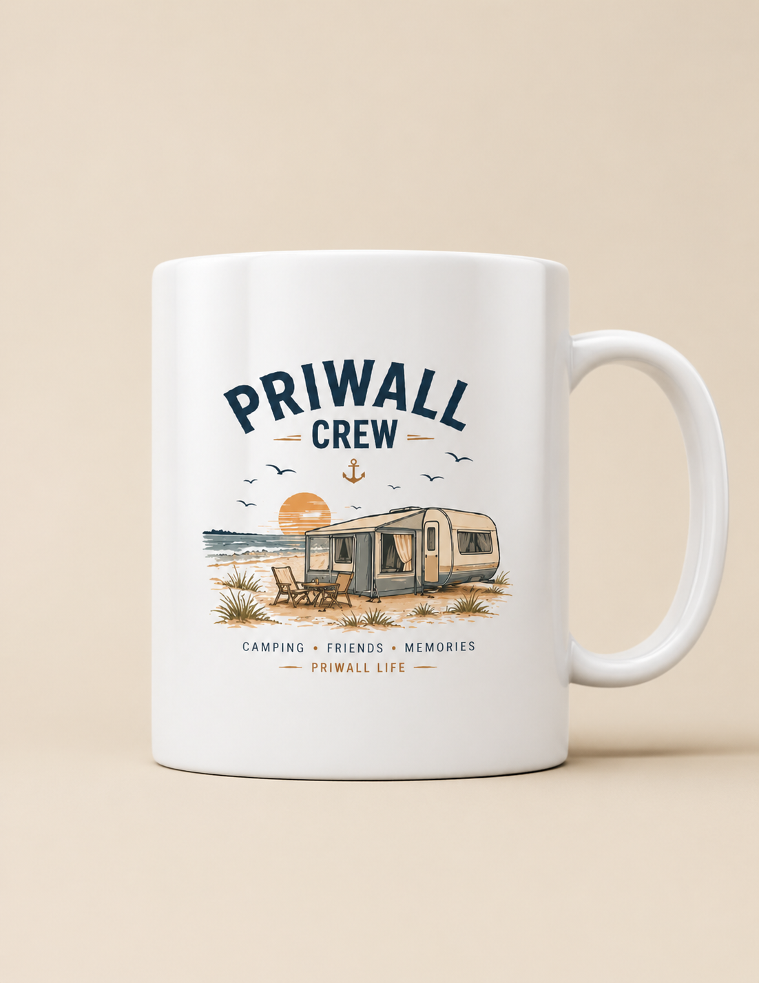 Priwall Crew Keramiktasse als helle Produktansicht