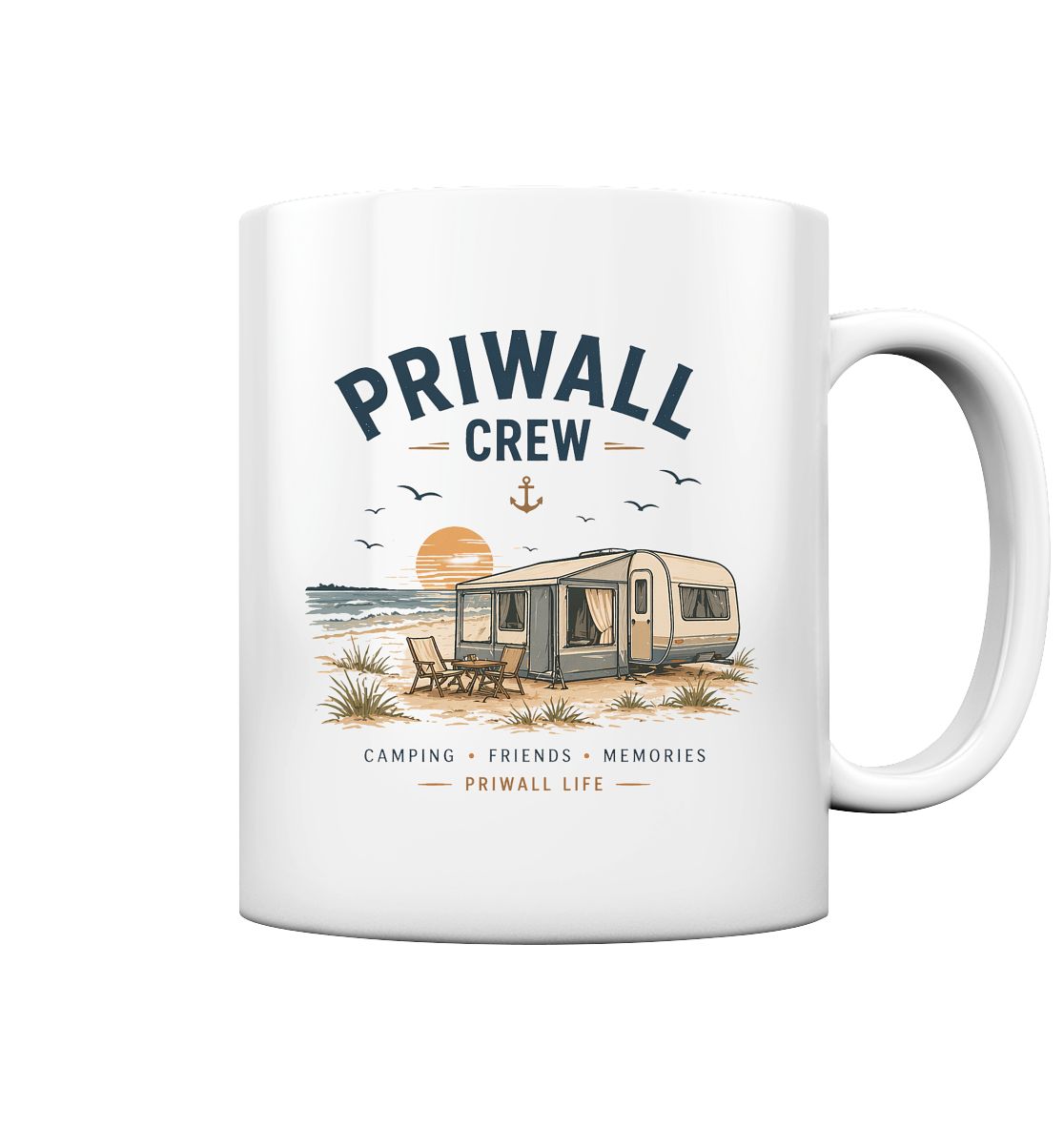 Weiße Priwall Crew Keramiktasse als Shirtigo-Produktansicht