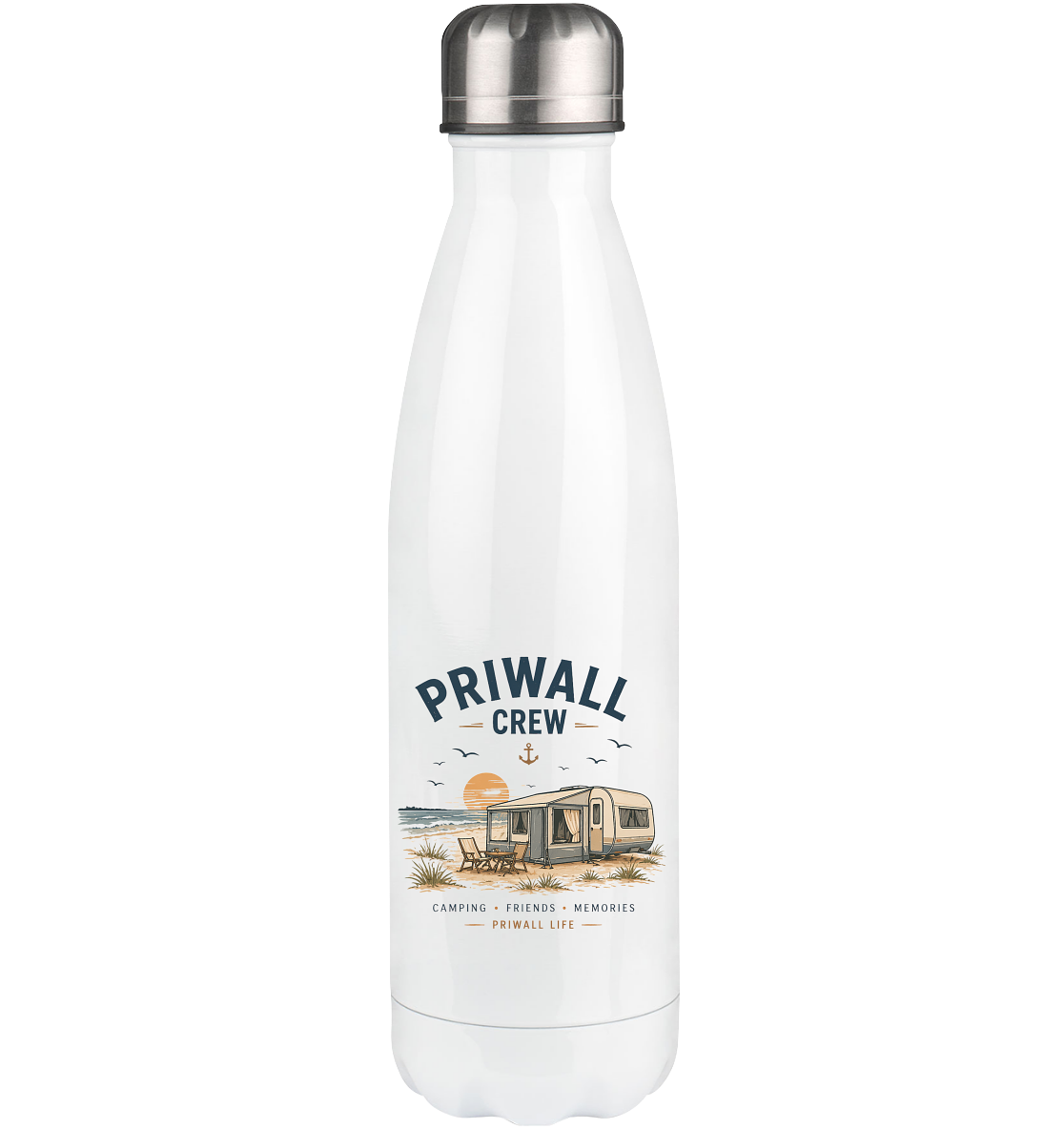 Weiße Priwall Crew Thermoflasche mit 500 ml Volumen