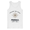 Follow the Coast Priwall Unisex Bio-Tanktop in Weiß mit Kompassmotiv