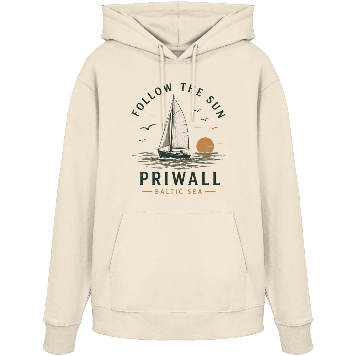 Priwall Follow the Sun Bio-Hoodie in Natural Raw – Produktansicht