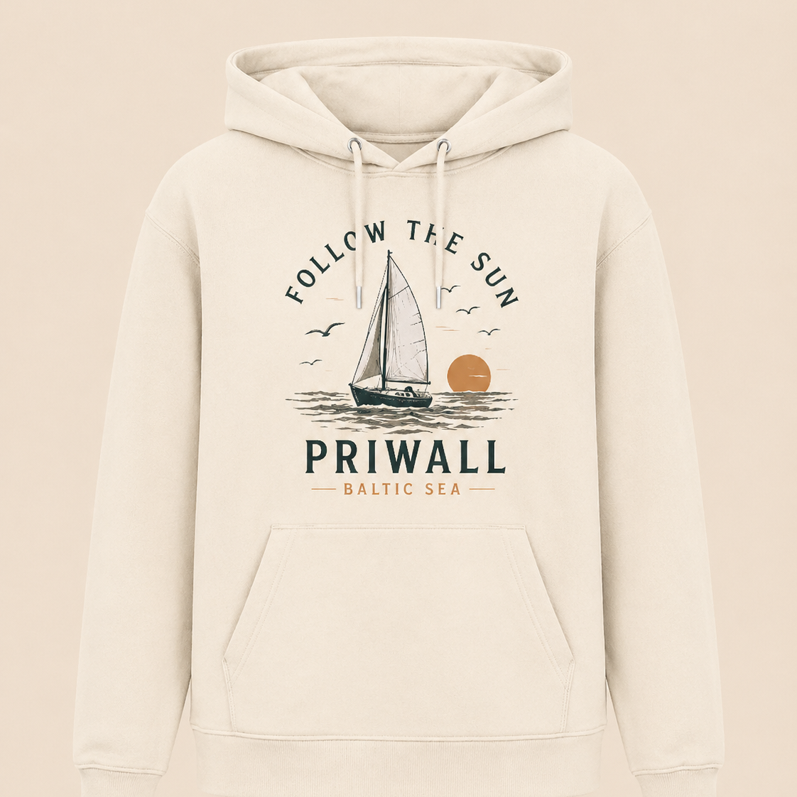 Priwall Follow the Sun Bio-Hoodie in Natural Raw – weitere Produktansicht