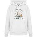 Priwall Follow the Sun Bio-Hoodie in White – Clean Mockup