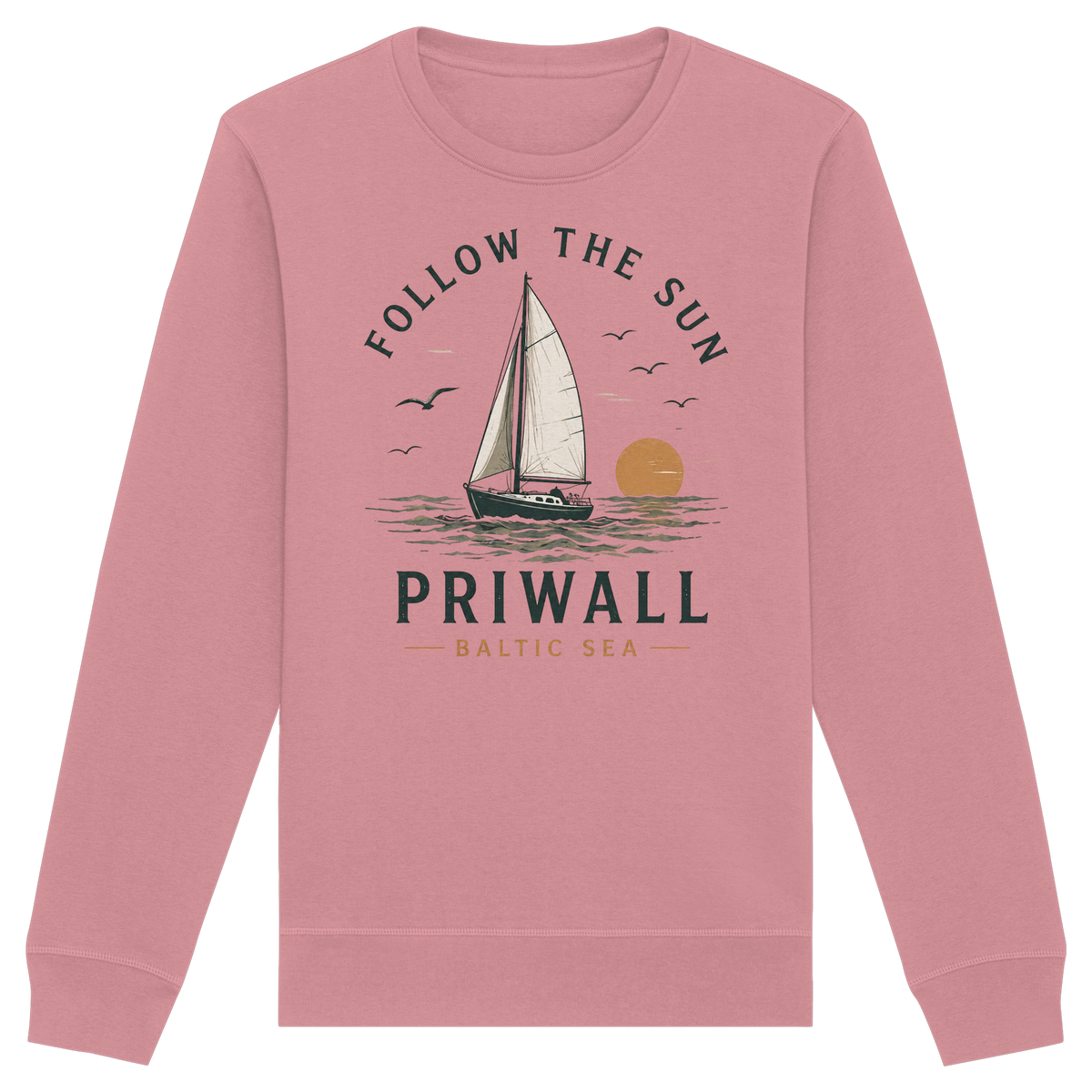 Priwall Follow the Sun Bio-Sweatshirt in Canyon Pink – Shirtigo Mockup