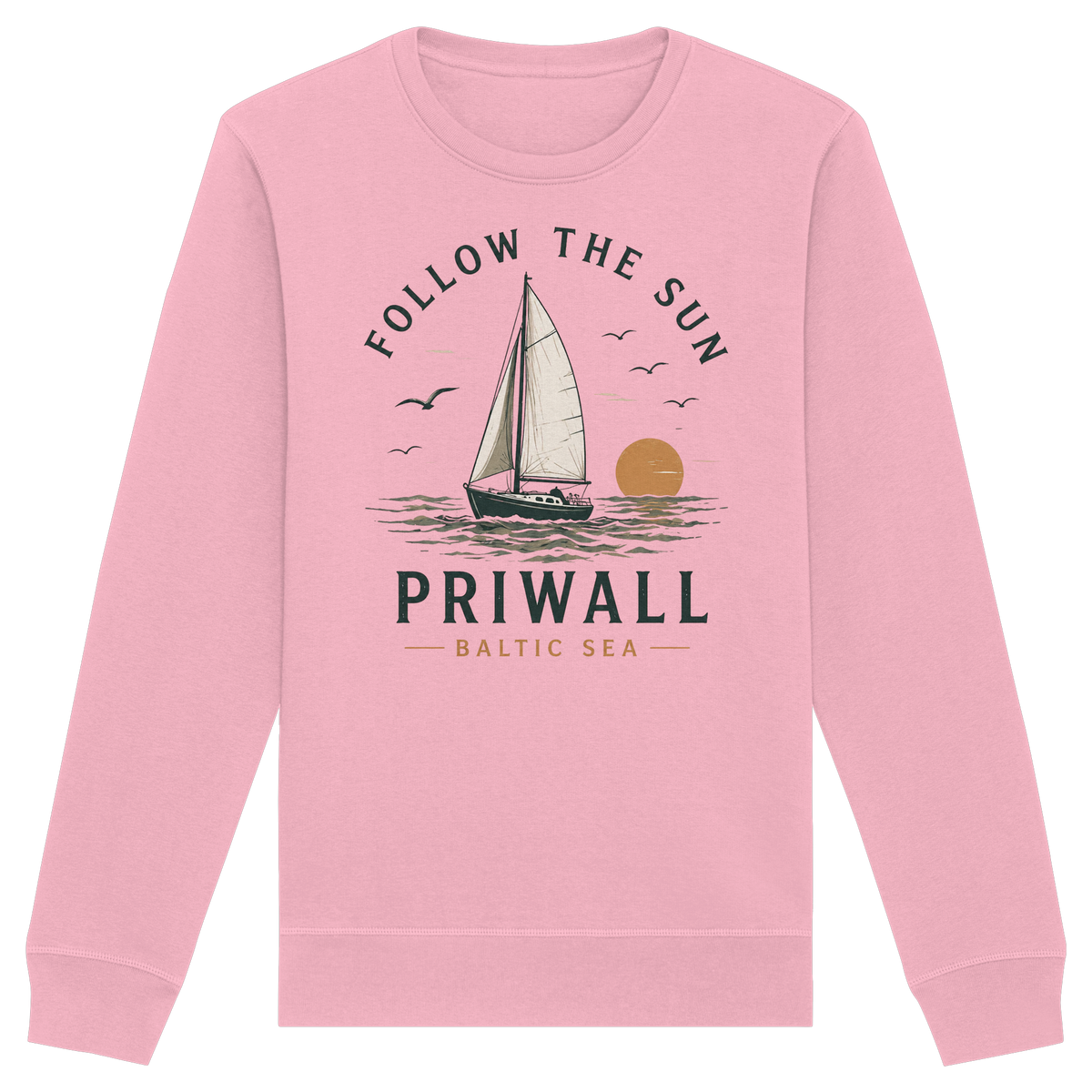 Priwall Follow the Sun Bio-Sweatshirt in Cotton Pink – Shirtigo Mockup