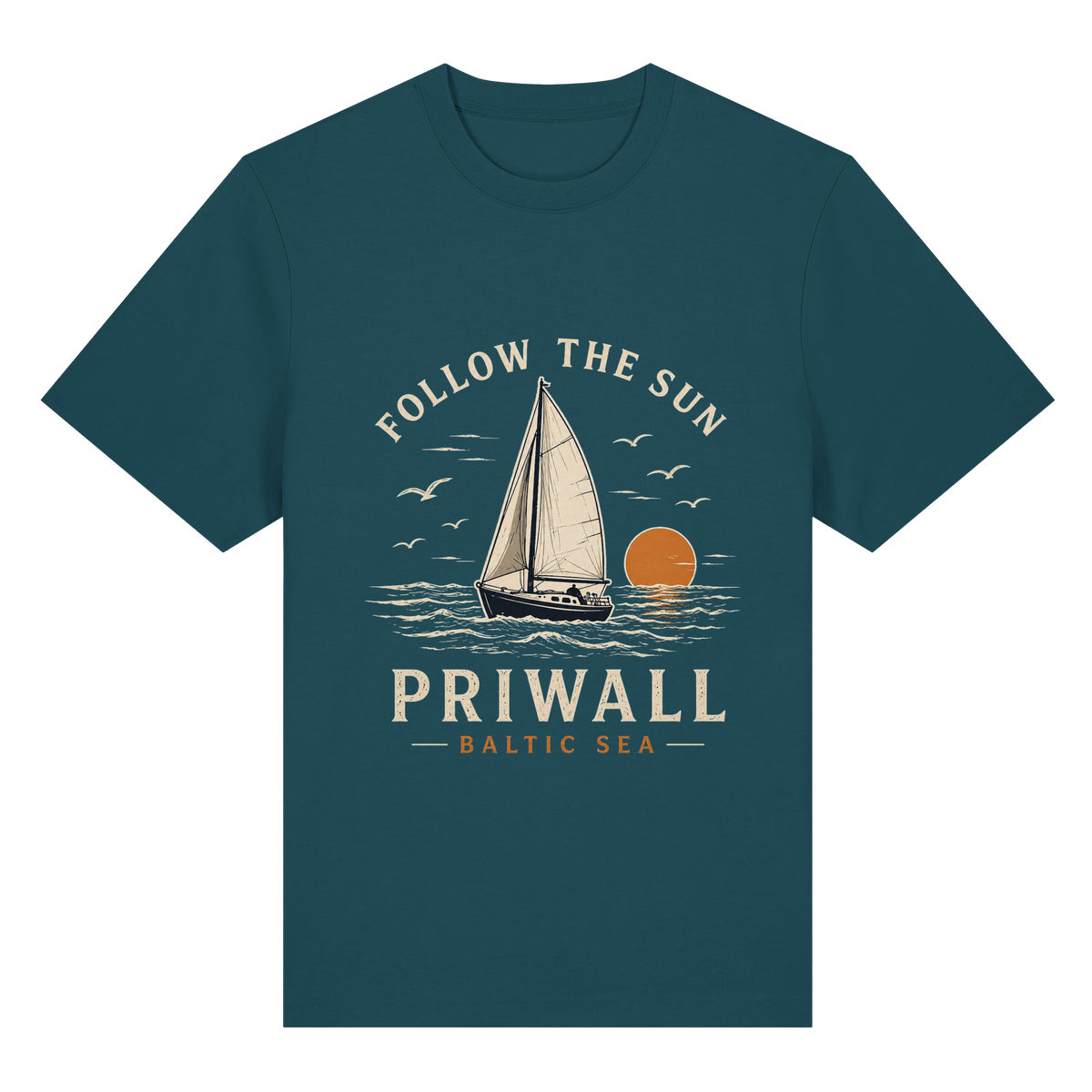 Priwall Follow the Sun Bio-Heavy T-Shirt in Stargazer – Clean Mockup