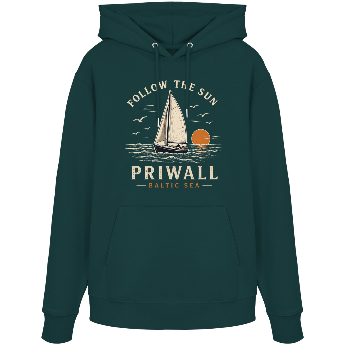 Priwall Follow the Sun Bio-Hoodie in Glazed Green – Shirtigo Mockup