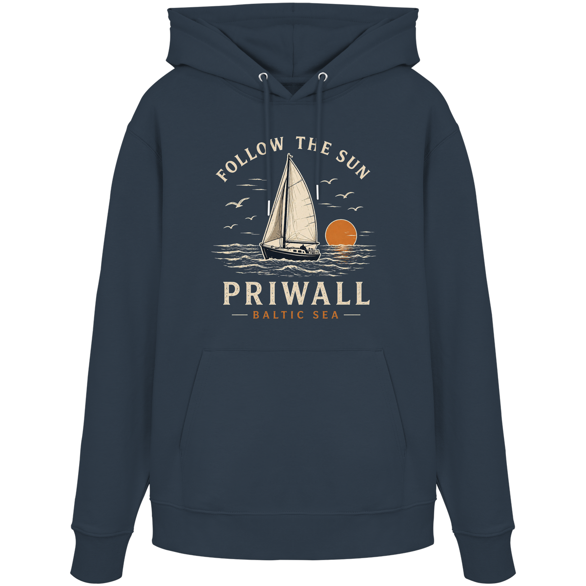 Priwall Follow the Sun Bio-Hoodie in India Ink Grey – Shirtigo Mockup