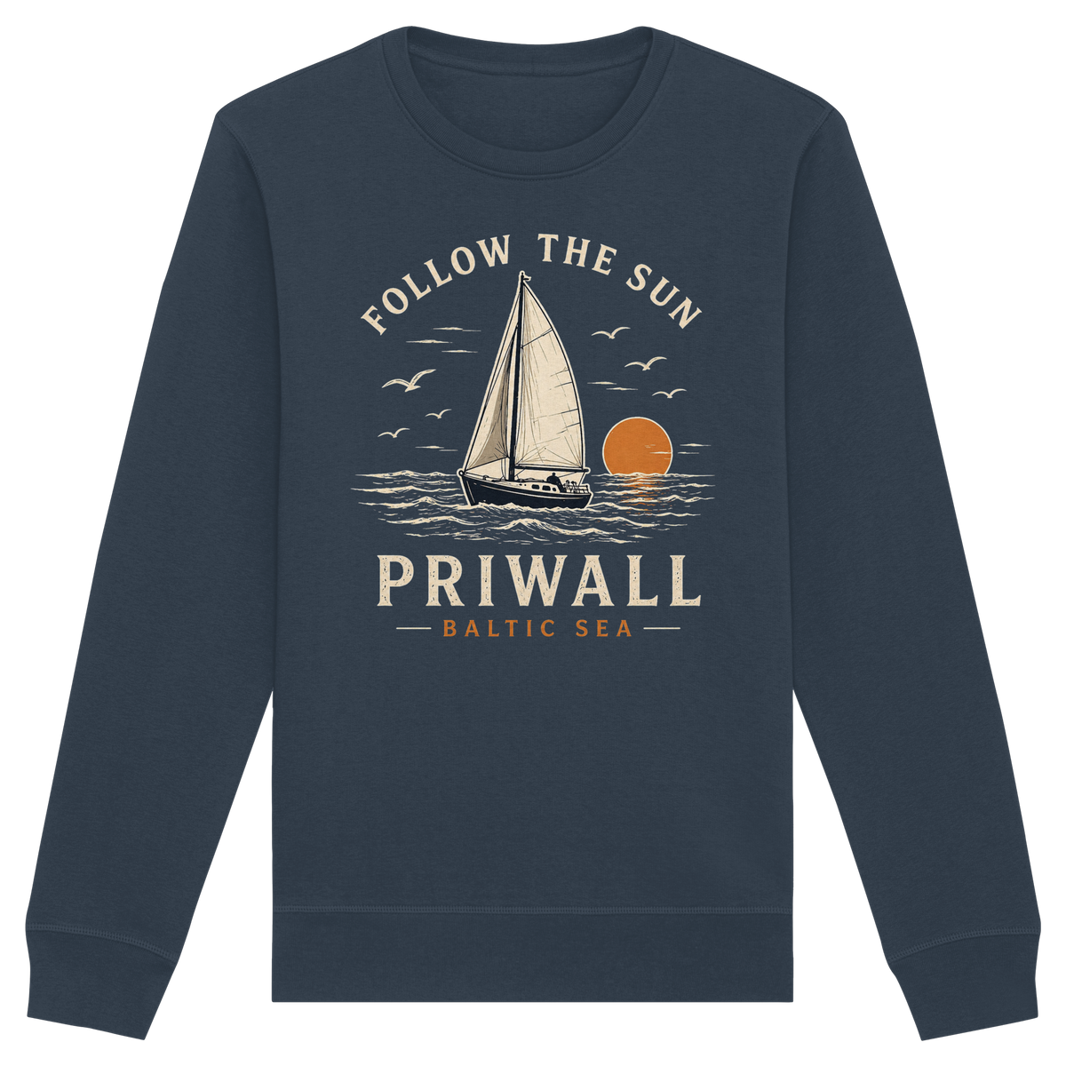 Priwall Follow the Sun Bio-Sweatshirt in India Ink Grey – Clean Mockup