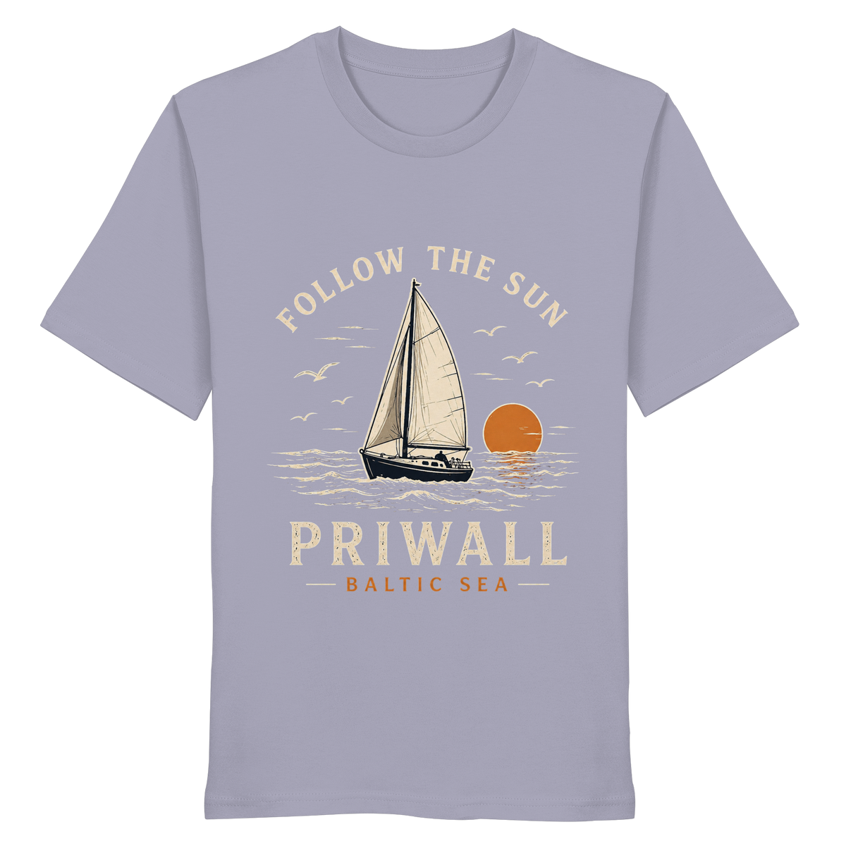 Priwall Follow the Sun Bio T-Shirt in Lavender – Clean Mockup