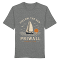 Priwall Follow the Sun Bio T-Shirt in Mid Heather Grey – Clean Mockup