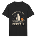 Priwall Follow the Sun Kinder-Bio-T-Shirt in Schwarz – Shirtigo Mockup