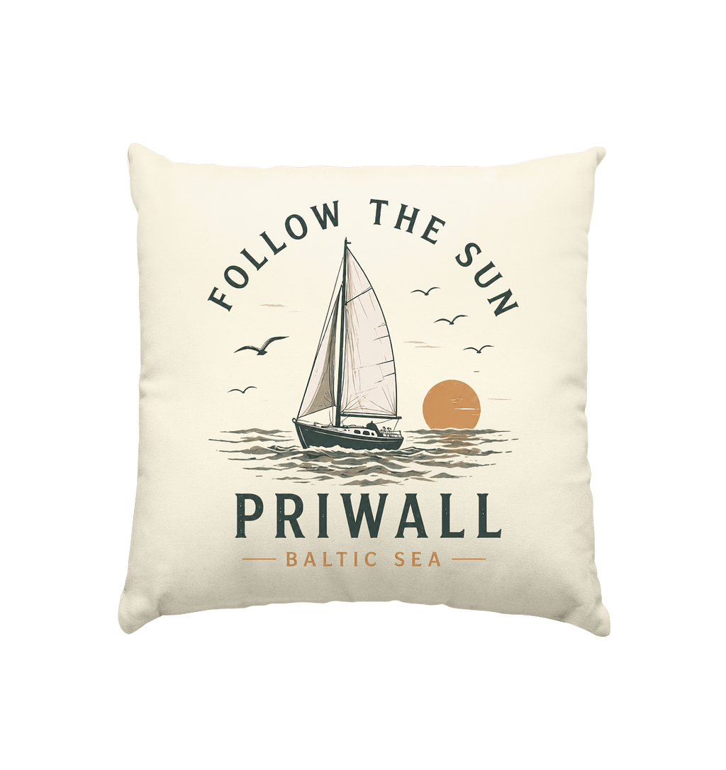 Priwall Follow the Sun Kissen in Natur – Shirtigo Mockup