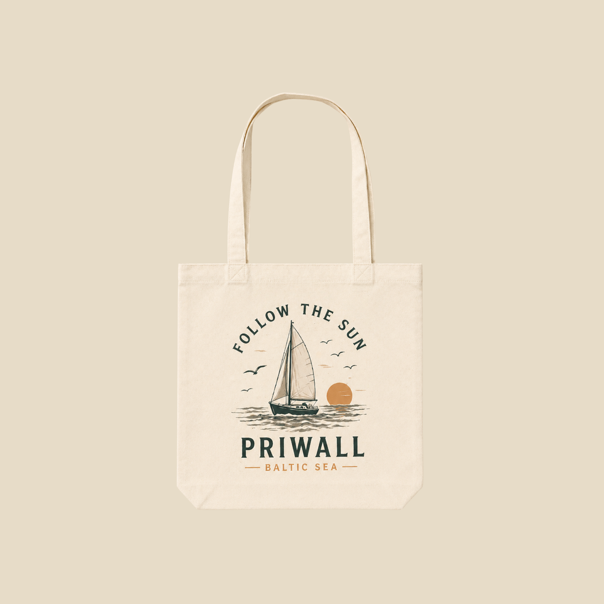 Priwall Follow the Sun Organic Tote Bag – Clean Mockup