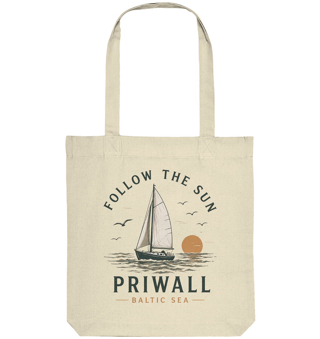 Priwall Follow the Sun Organic Tote Bag in Natural – Shirtigo Mockup