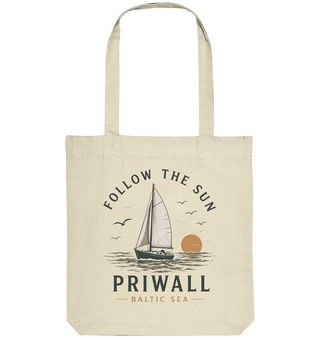 Priwall Follow the Sun Organic Tote Bag in Natural – Shirtigo Mockup