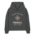 Priwall Kompass Dark Edition Damen Boxcut Hoodie in Anthracite – Produktansicht