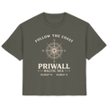 Priwall Kompass Dark Edition Ladies Organic Shirt in Khaki – Vorderansicht