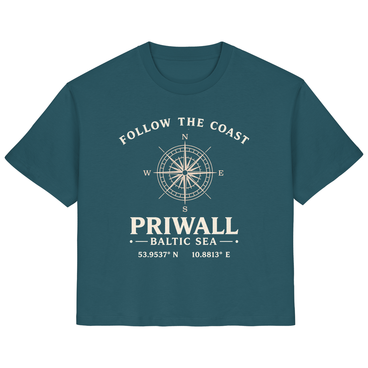 Priwall Kompass Dark Edition Ladies Organic Shirt in Stargazer – Vorderansicht