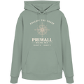 Priwall Kompass Dark Edition Organic Hoodie in Aloe – Produktansicht