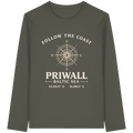 Priwall Kompass Dark Edition Organic Longsleeve in Khaki – Vorderansicht