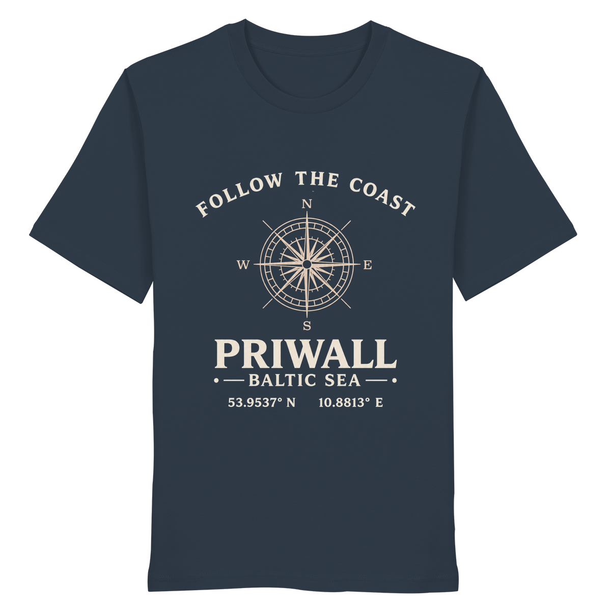 Priwall Kompass Dark Edition Organic Shirt in India Ink Grey – Vorderansicht